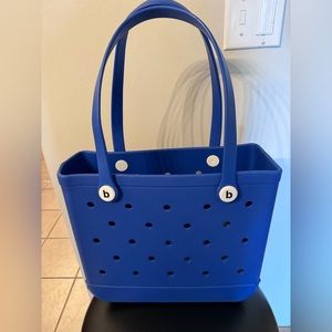 Rubber Tote Beach Bag in Royal Blue NWOT
